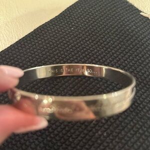 Kate spade silver bangle inspirational bracelet.
